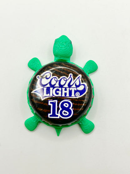 Coors Light 18 - Bottle Cap Magnet Turtle Shell Shocked Art