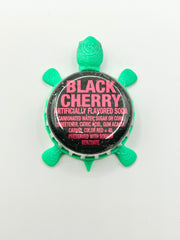 Black Cherry Soda - Bottle Cap Magnet Turtle Shell Shocked Art