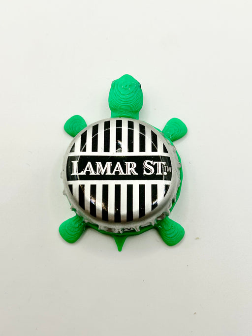 Lamar St - Bottle Cap Magnet Turtle Shell Shocked Art