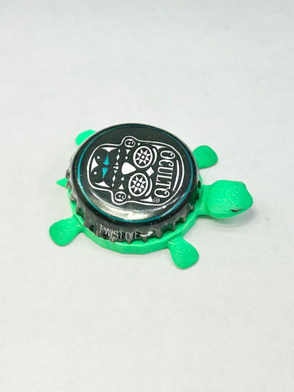 Broken Barrel Brewing (Oculto Skull) - Bottle Cap Magnet Turtle Shell Shocked Art