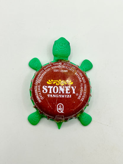 Stoney Tangawizi - Bottle Cap Magnet Turtle Shell Shocked Art