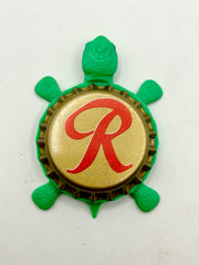 Rainier Beer - Bottle Cap Magnet Turtle Shell Shocked Art