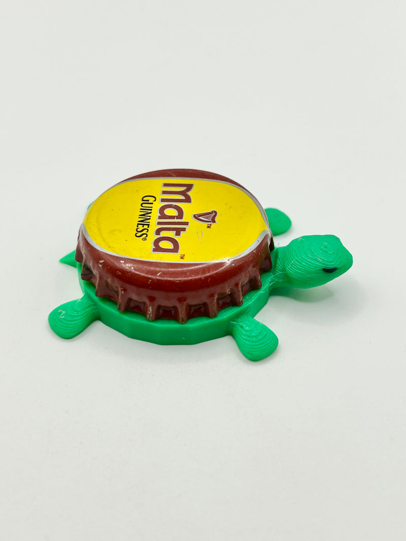 Guinness Malta - Bottle Cap Magnet Turtle Shell Shocked Art