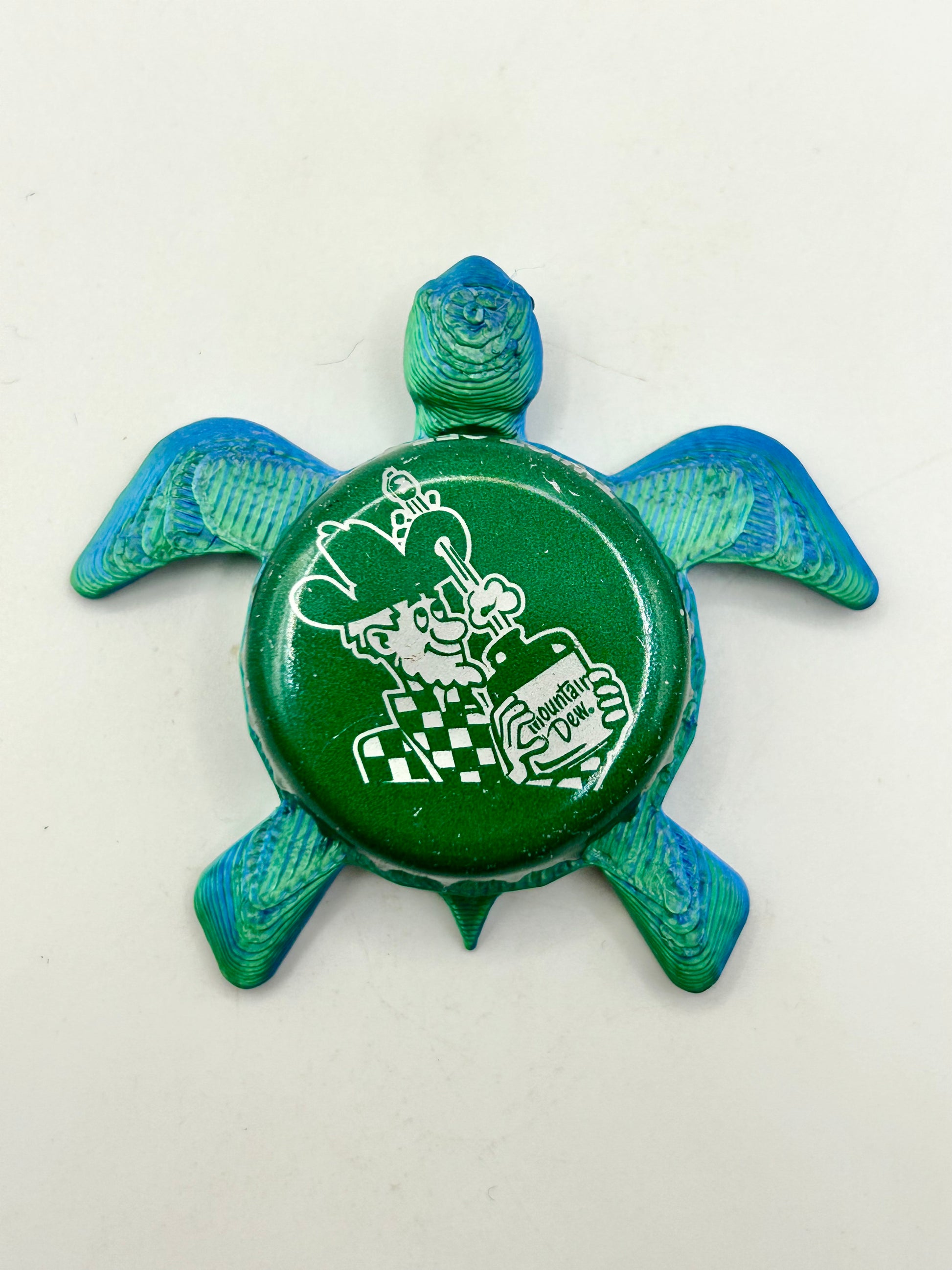 Mountain Dew (Vintage) - Sea Turtle Bottle Cap Magnet Shell Shocked Art