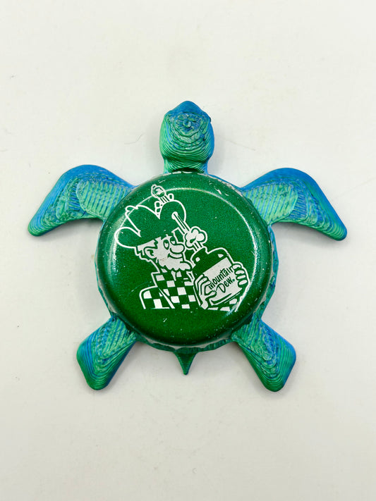 Mountain Dew (Vintage) - Sea Turtle Bottle Cap Magnet Shell Shocked Art