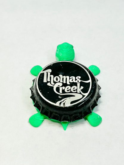 Thomas Creek Beer - Bottle Cap Magnet Turtle Shell Shocked Art