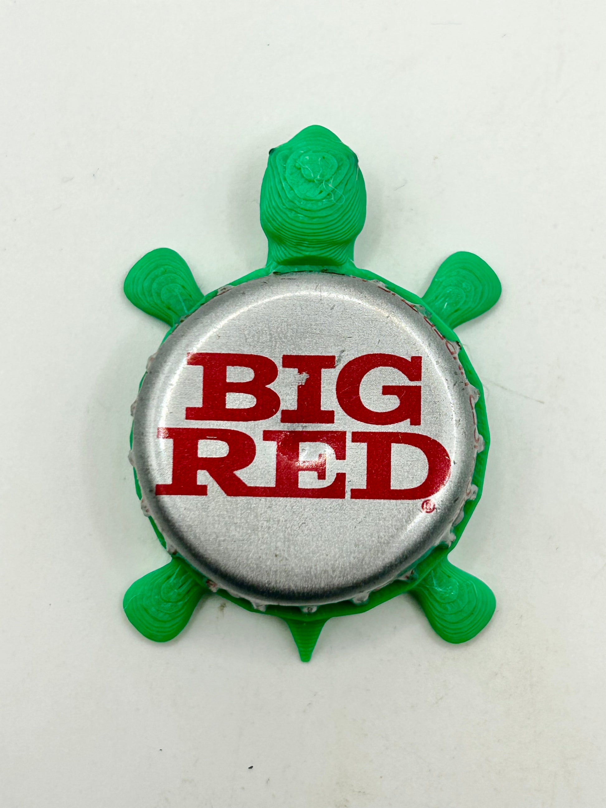 Big Red Soda - Bottle Cap Magnet Turtle Shell Shocked Art