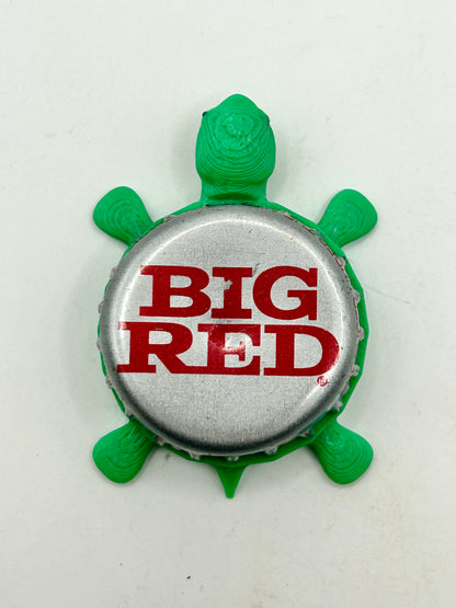 Big Red Soda - Bottle Cap Magnet Turtle Shell Shocked Art