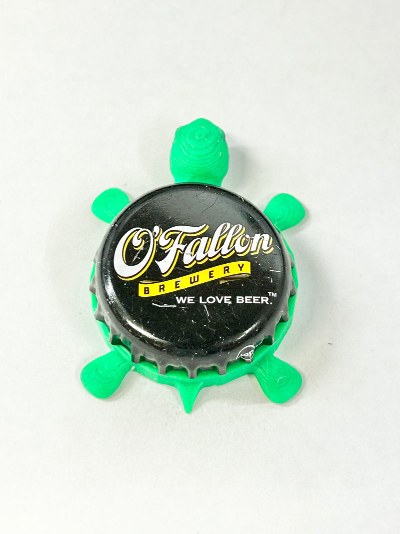 O’Fallon Brewery - Bottle Cap Magnet Turtle Shell Shocked Art