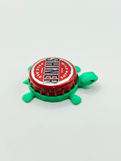 Shiner Wild Hare Pale Ale - Bottle Cap Magnet Turtle Shell Shocked Art