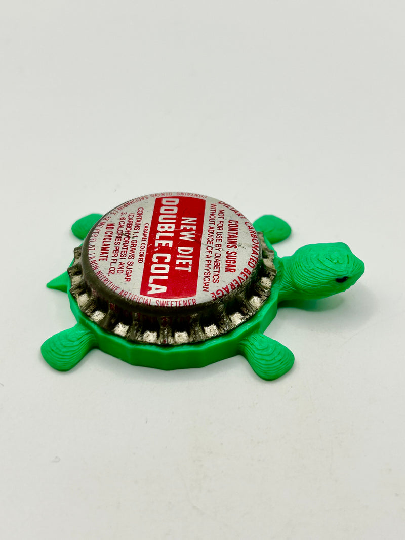 Diet Double Cola - Bottle Cap Magnet Turtle Shell Shocked Art