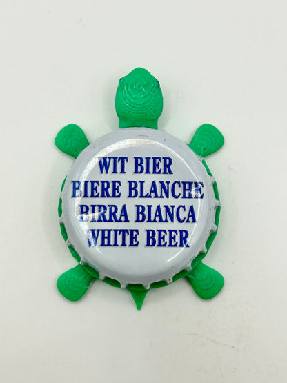 Blanche de Bruxelles (Wit Bier) - Bottle Cap Magnet Turtle Shell Shocked Art