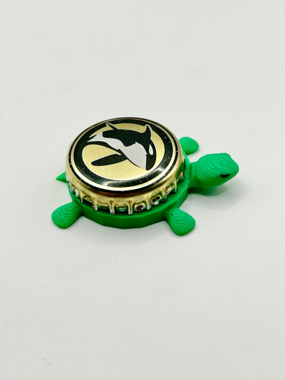 Hermann’s Dark Lager - Bottle Cap Magnet Turtle Shell Shocked Art