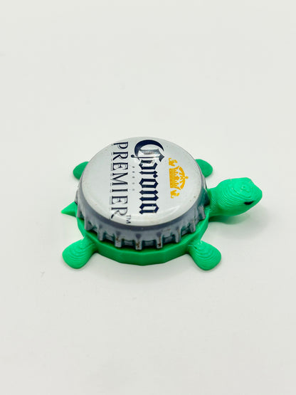Corona Premier - Bottle Cap Magnet Turtle Shell Shocked Art