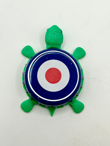 Spitfire Brewing - Bottle Cap Magnet Turtle Shell Shocked Art
