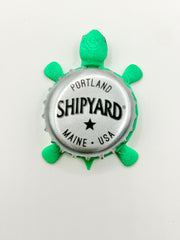 Shipyard Brewing (Vintage Silver)- Bottle Cap Magnet Turtle Shell Shocked Art