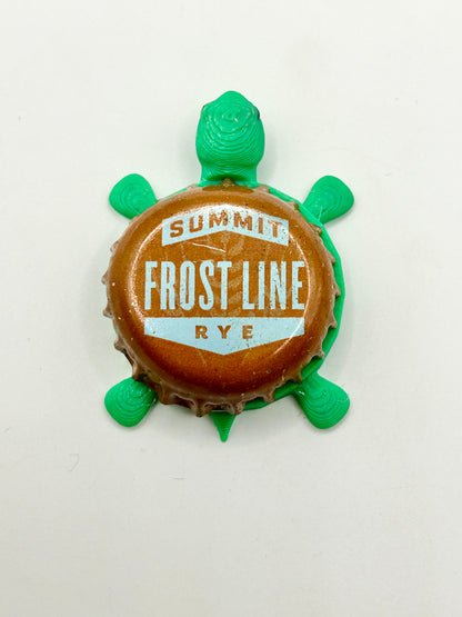 Summit Frost Line Rye - Bottle Cap Magnet Turtle Shell Shocked Art