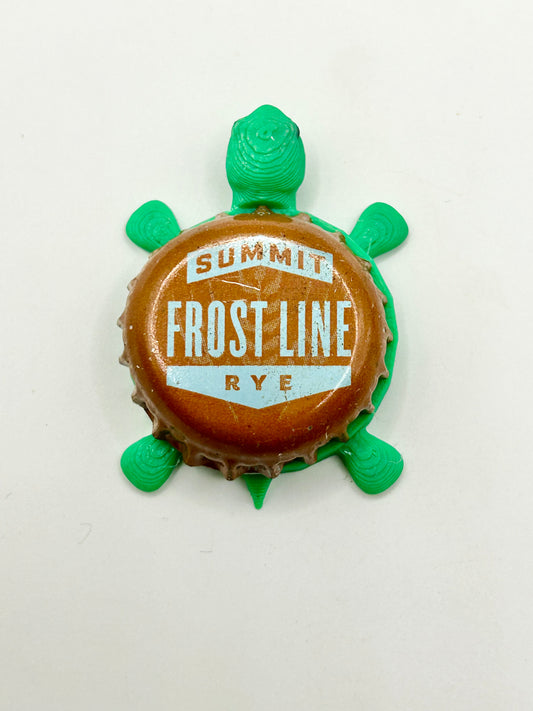Summit Frost Line Rye - Bottle Cap Magnet Turtle