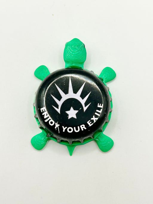 Exile Brewing - Bottle Cap Magnet Turtle Shell Shocked Art