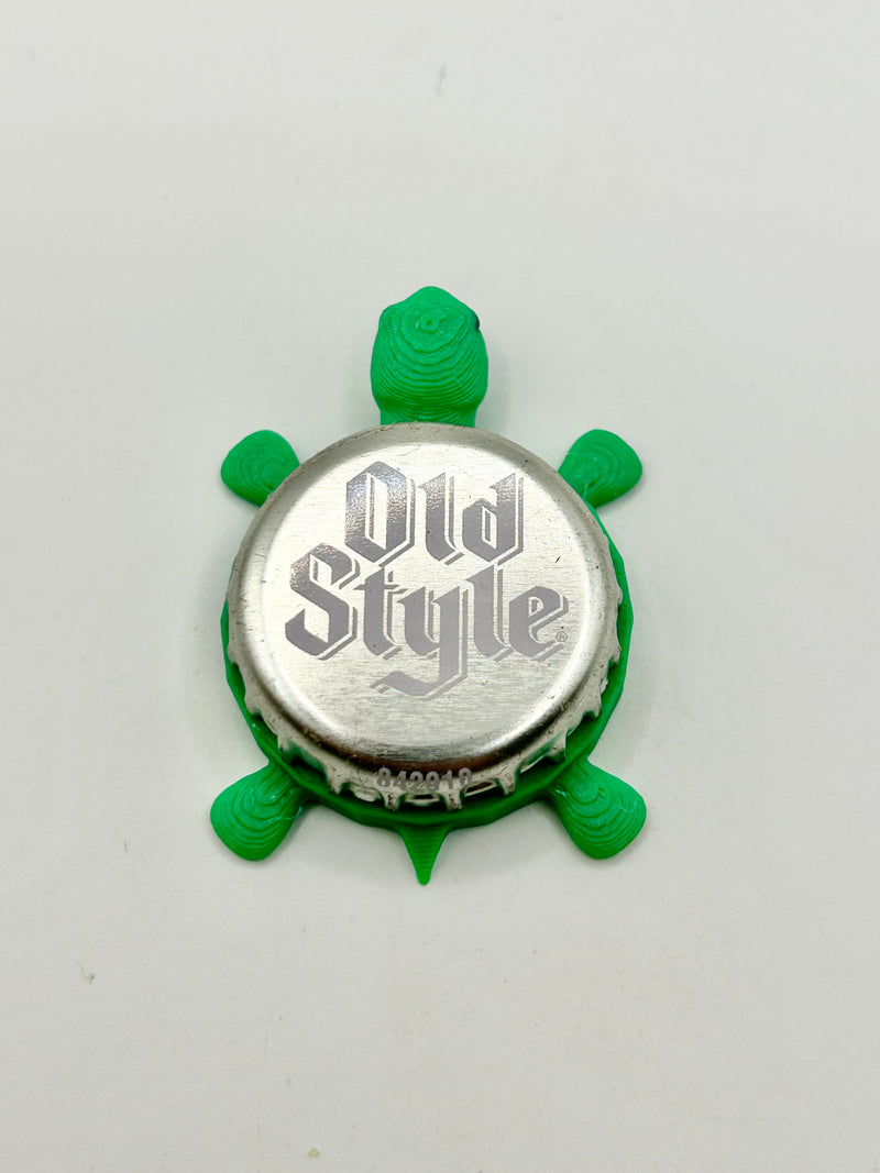 Heileman’s Brewing Old Style Beer - Bottle Cap Magnet Turtle Shell Shocked Art