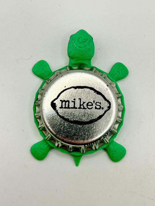Mikes Hard Lemonade (Silver, Vintage) - Bottle Cap Magnet Turtle Shell Shocked Art