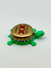 Dos Equis (Amber) - Bottle Cap Magnet Turtle Shell Shocked Art
