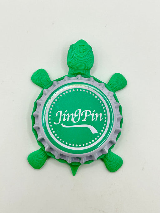 Jingpin (Green & White) - Bottle Cap Magnet Turtle Shell Shocked Art