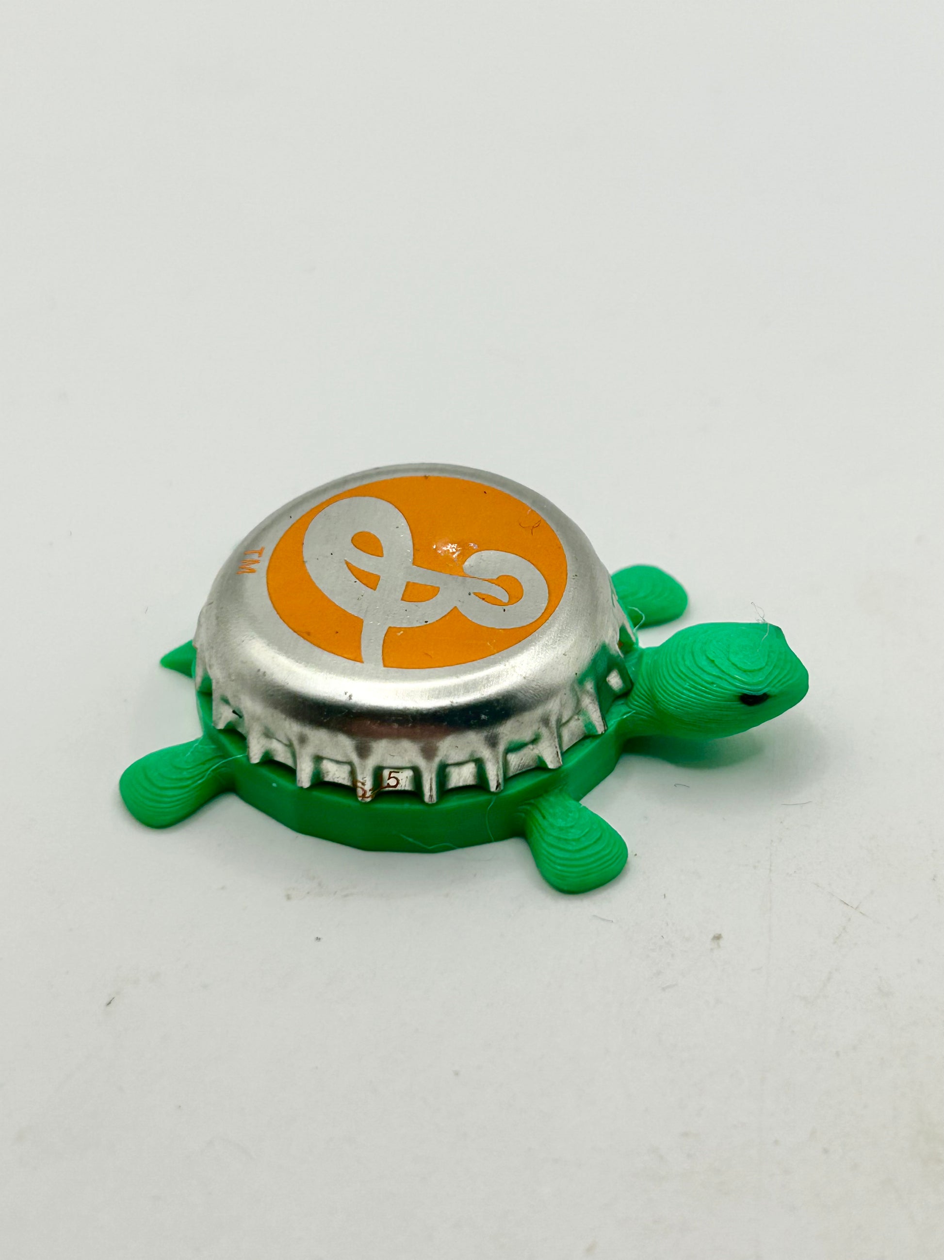 Brooklyn Beer (Orange Background) - Bottle Cap Magnet Turtle Shell Shocked Art
