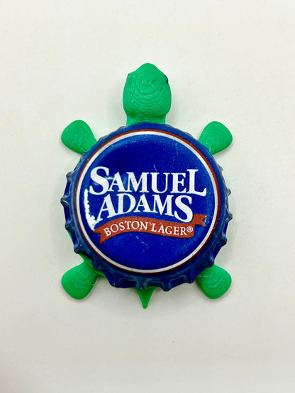 Sam Adams Boston Lager (Vintage) - Bottle Cap Magnet Turtle Shell Shocked Art