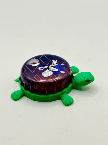Sonic Running - Bottle Cap Magnet Turtle Shell Shocked Art