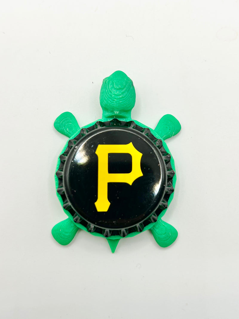 Pittsburgh Pirates - Bottle Cap Magnet Turtle Shell Shocked Art