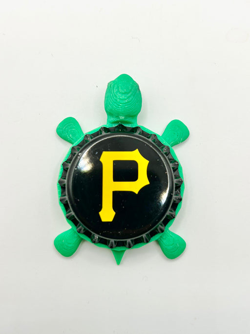 Pittsburgh Pirates - Bottle Cap Magnet Turtle Shell Shocked Art