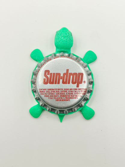 Sun Drop Cola (Vintage) - Bottle Cap Magnet Turtle Shell Shocked Art