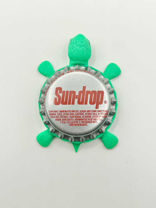 Sun Drop Cola (Vintage) - Bottle Cap Magnet Turtle