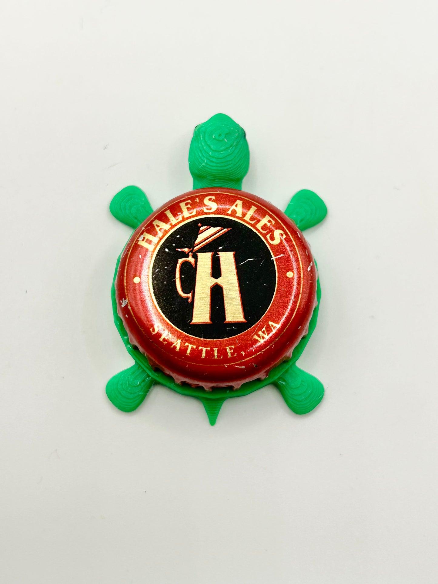 Hale’s Ales (Red) - Bottle Cap Magnet Turtle