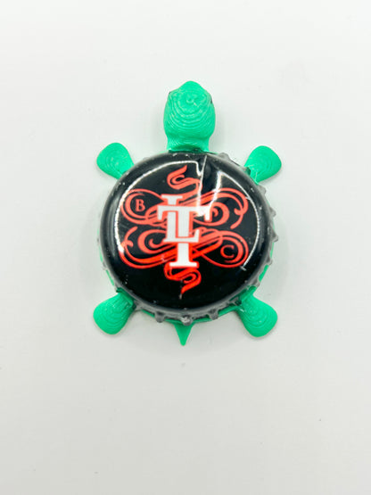 Long Trail Brewing (Vintage) - Bottle Cap Magnet Turtle Shell Shocked Art