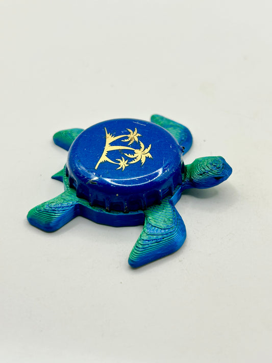 Seagrams (3 Palm Trees) - Sea Turtle Bottle Cap Magnet Shell Shocked Art
