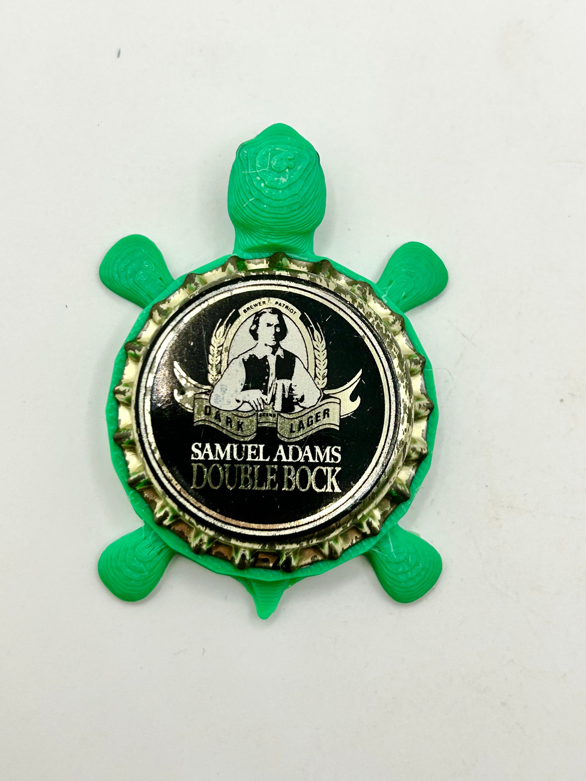 Samuel Adams Double Bock (Vintage) - Bottle Cap Magnet Turtle Shell Shocked Art
