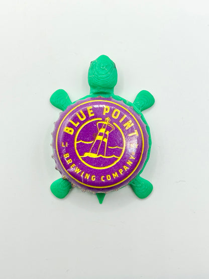 Blue Point Brewing Co (Purple) - Bottle Cap Magnet Turtle Shell Shocked Art