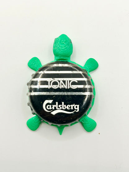 Carlsberg Tonic - Bottle Cap Magnet Turtle Shell Shocked Art