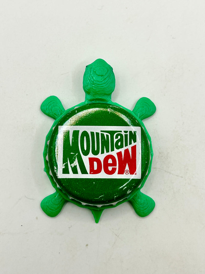 Mountain Dew (Vintage) - Bottle Cap Magnet Turtle Shell Shocked Art