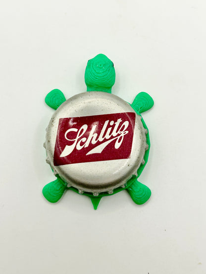 Schlitz Beer - Bottle Cap Magnet Turtle Shell Shocked Art