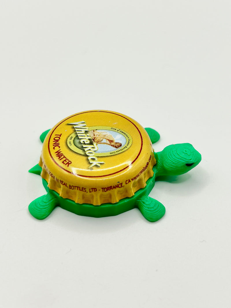 White Rock Tonic Water - Bottle Cap Magnet Turtle Shell Shocked Art