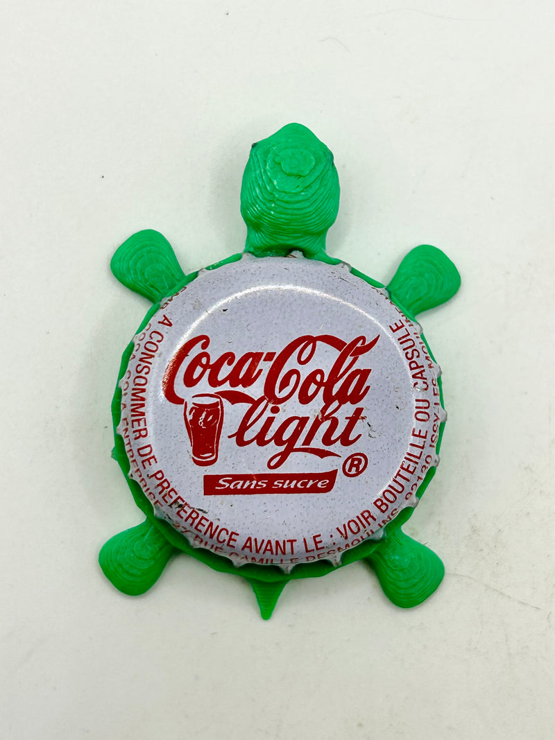 Coca Cola Light - Bottle Cap Magnet Turtle Shell Shocked Art