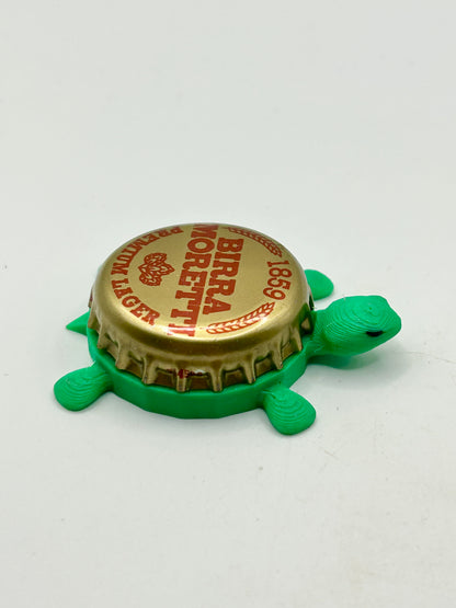 Birra Moretti (1859) - Bottle Cap Magnet Turtle Shell Shocked Art