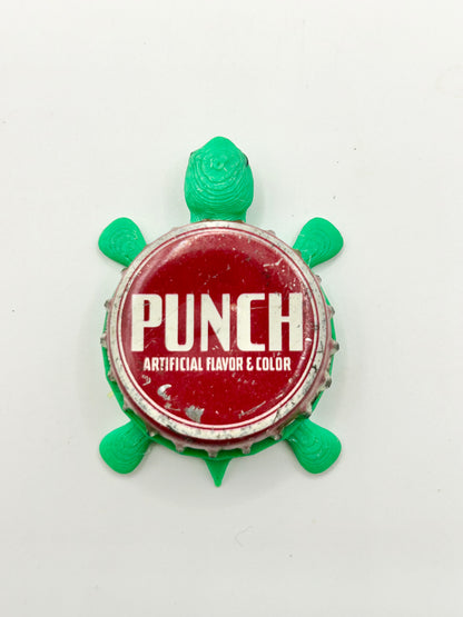 Punch (Red) - Bottle Cap Magnet Turtle Shell Shocked Art