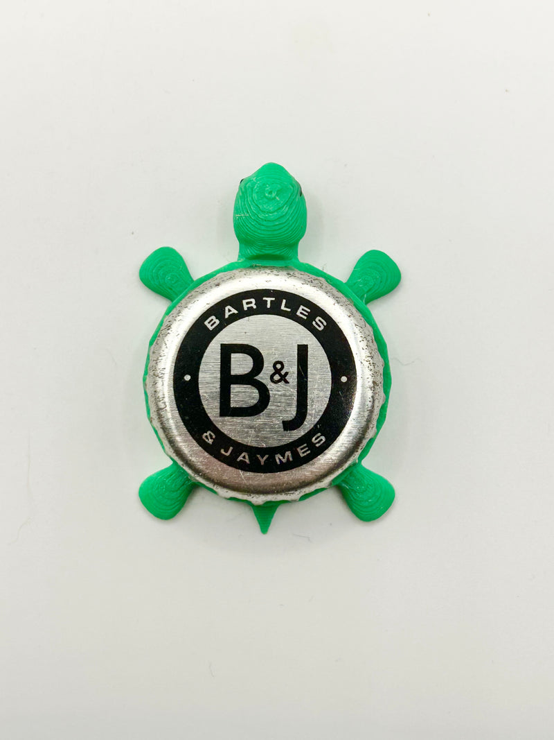 B&J Bartles and Jaymes - Bottle Cap Magnet Turtle Shell Shocked Art