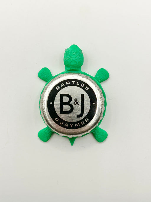B&J Bartles and Jaymes - Bottle Cap Magnet Turtle Shell Shocked Art