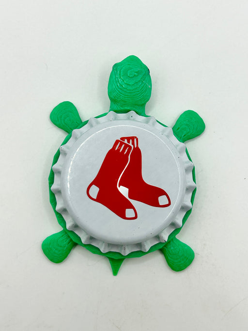 Boston Red Sox (Socks) - Bottle Cap Magnet Turtle Shell Shocked Art
