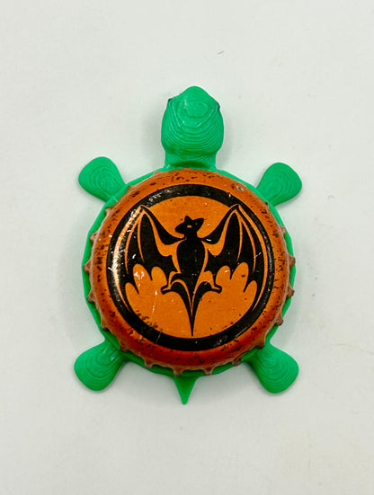 Bacardi (Bat, Orange) - Bottle Cap Magnet Turtle Shell Shocked Art